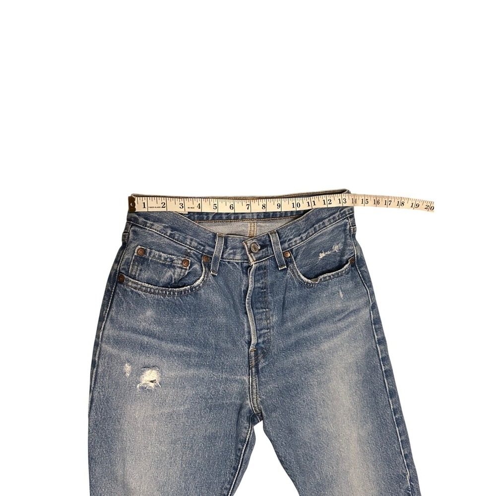 Levis Premium 501 Original Fit Jeans Womens 27x30 Medium Wash Blue Straight Leg - Picture 6 of 11